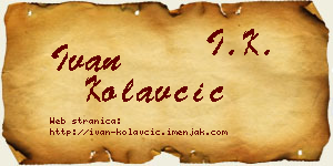 Ivan Kolavčić vizit kartica